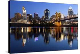 Cincinnati Skyline.-rudi1976-Stretched Canvas