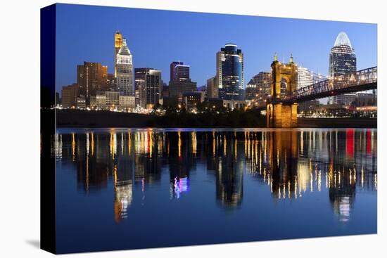 Cincinnati Skyline.-rudi1976-Stretched Canvas