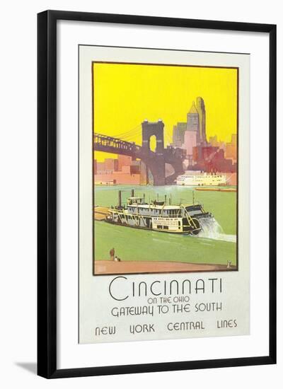 Cincinnati Travel Poster-null-Framed Art Print