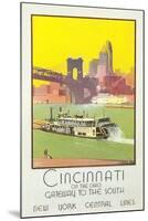 Cincinnati Travel Poster-null-Mounted Art Print