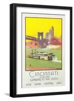 Cincinnati Travel Poster-null-Framed Art Print