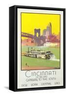 Cincinnati Travel Poster-null-Framed Stretched Canvas