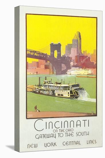 Cincinnati Travel Poster-null-Stretched Canvas