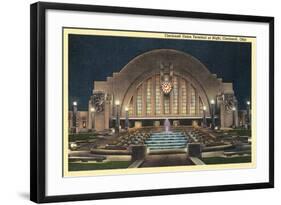 Cincinnati Union Terminal at Night, Cincinnati, Ohio-null-Framed Art Print