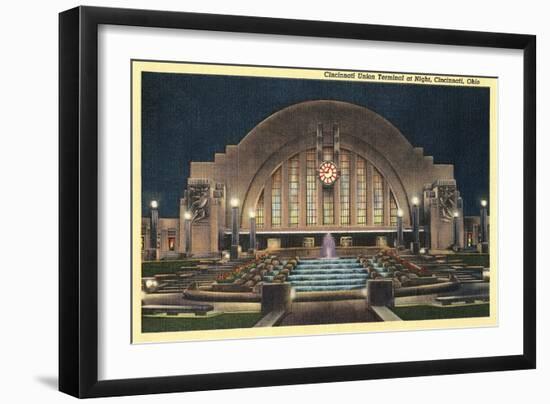 Cincinnati Union Terminal at Night, Cincinnati, Ohio-null-Framed Art Print