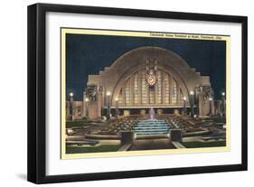 Cincinnati Union Terminal at Night, Cincinnati, Ohio-null-Framed Art Print