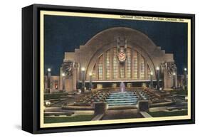 Cincinnati Union Terminal at Night, Cincinnati, Ohio-null-Framed Stretched Canvas