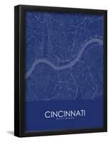 Cincinnati, United States of America Blue Map-null-Framed Poster