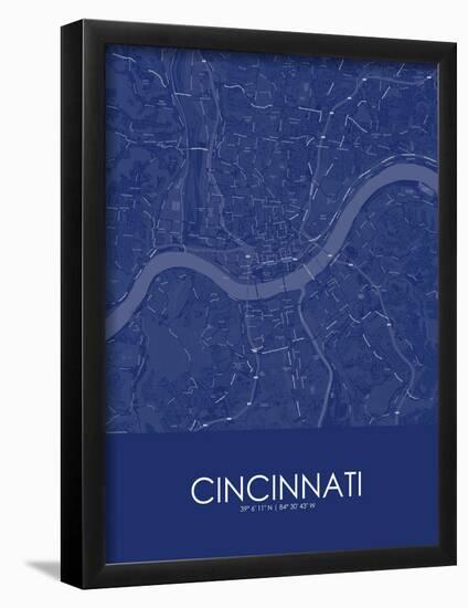 Cincinnati, United States of America Blue Map-null-Framed Poster