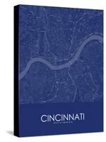 Cincinnati, United States of America Blue Map-null-Stretched Canvas