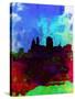 Cincinnati Watercolor Skyline-NaxArt-Stretched Canvas