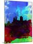 Cincinnati Watercolor Skyline-NaxArt-Mounted Art Print