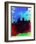 Cincinnati Watercolor Skyline-NaxArt-Framed Art Print