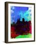 Cincinnati Watercolor Skyline-NaxArt-Framed Art Print