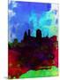 Cincinnati Watercolor Skyline-NaxArt-Mounted Art Print