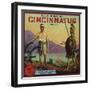 Cincinnatus Brand - Redlands, California - Citrus Crate Label-Lantern Press-Framed Art Print