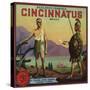 Cincinnatus Brand - Redlands, California - Citrus Crate Label-Lantern Press-Stretched Canvas