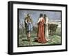 Cincinnatus on His Farm, Accepting Dictatorship of Rome from the Senate, 458 Bc-null-Framed Giclee Print