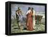 Cincinnatus on His Farm, Accepting Dictatorship of Rome from the Senate, 458 Bc-null-Framed Stretched Canvas