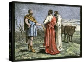 Cincinnatus on His Farm, Accepting Dictatorship of Rome from the Senate, 458 Bc-null-Stretched Canvas