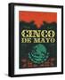 Cinco De Mayo - Mexican Holiday Vintage Vector Poster - Grunge Effects Can Be Easily Removed-Julio Aldana-Framed Art Print