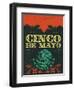 Cinco De Mayo - Mexican Holiday Vintage Vector Poster - Grunge Effects Can Be Easily Removed-Julio Aldana-Framed Art Print