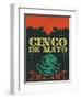 Cinco De Mayo - Mexican Holiday Vintage Vector Poster - Grunge Effects Can Be Easily Removed-Julio Aldana-Framed Art Print