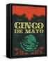 Cinco De Mayo - Mexican Holiday Vintage Vector Poster - Grunge Effects Can Be Easily Removed-Julio Aldana-Framed Stretched Canvas