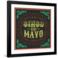 Cinco De Mayo - Vintage Mexican Traditional Holiday Design - Vector Poster Card-Julio Aldana-Framed Art Print