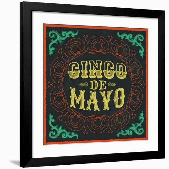 Cinco De Mayo - Vintage Mexican Traditional Holiday Design - Vector Poster Card-Julio Aldana-Framed Art Print