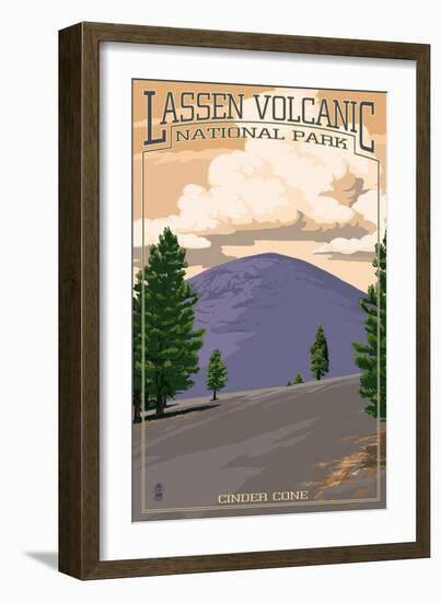 Cinder Cone - Lassen Volcanic National Park, CA-Lantern Press-Framed Art Print