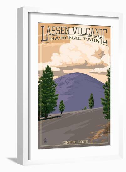 Cinder Cone - Lassen Volcanic National Park, CA-Lantern Press-Framed Art Print