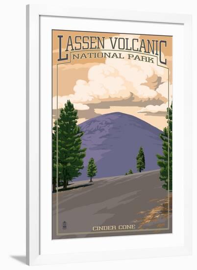 Cinder Cone - Lassen Volcanic National Park, CA-Lantern Press-Framed Art Print