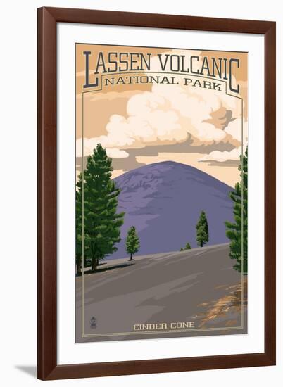 Cinder Cone - Lassen Volcanic National Park, CA-Lantern Press-Framed Art Print