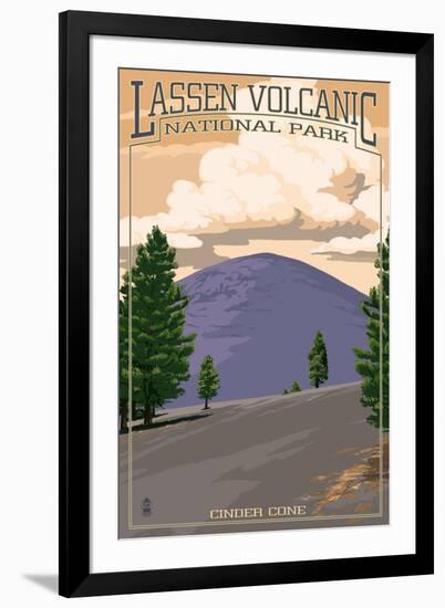 Cinder Cone - Lassen Volcanic National Park, CA-Lantern Press-Framed Art Print