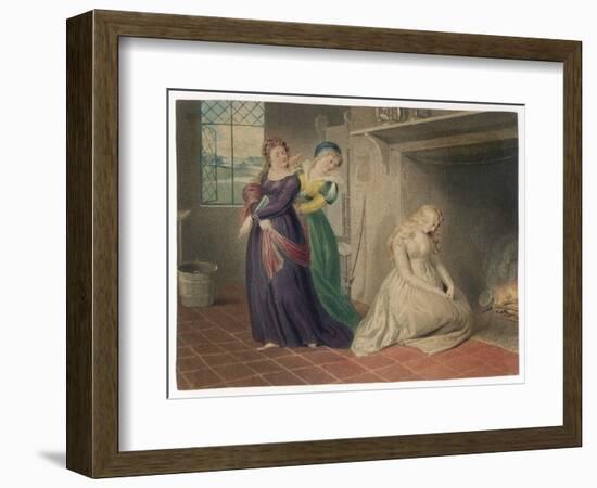 Cinderella by the Fireside is Taunted by Her Two Sisters Before Leaving for the Ball-Henry Richter-Framed Art Print