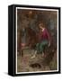 Cinderella by the Fireside-Warwick Goble-Framed Stretched Canvas