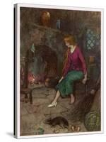 Cinderella by the Fireside-Warwick Goble-Stretched Canvas