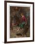 Cinderella by the Fireside-Warwick Goble-Framed Art Print