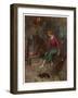 Cinderella by the Fireside-Warwick Goble-Framed Art Print