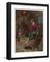 Cinderella by the Fireside-Warwick Goble-Framed Art Print
