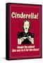 Cinderella Forget The Prince In It For The Shoes Funny Retro Poster-Retrospoofs-Framed Stretched Canvas
