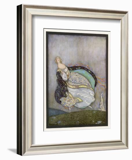 Cinderella Runs Away from the Ball and the Prince-Jennie Harbour-Framed Art Print