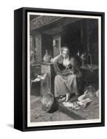 Cinderella Sits Forlornly Next to a Lamp and Cauldron-Harry Payne-Framed Stretched Canvas