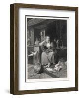 Cinderella Sits Forlornly Next to a Lamp and Cauldron-Harry Payne-Framed Art Print