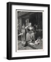 Cinderella Sits Forlornly Next to a Lamp and Cauldron-Harry Payne-Framed Art Print