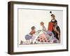 Cinderella with Prince Charming, Her Stepmother Looks on-Georges Barbier-Framed Giclee Print