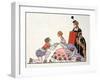 Cinderella with Prince Charming, Her Stepmother Looks on-Georges Barbier-Framed Giclee Print