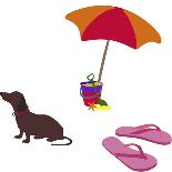 Fred With Beach Umbrella-Cindy Wider-Giclee Print