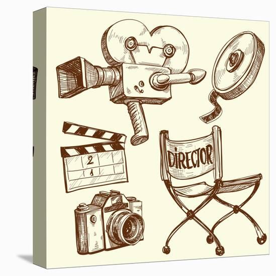 Cinema and Photography Vintage Set-Danussa-Stretched Canvas